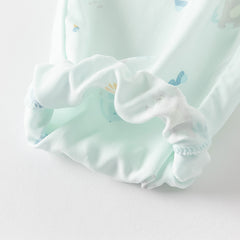 Dave&Bella Toddler Boys Summer Blue/Apricot Print Long Loose Pants