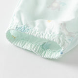 Dave&Bella Toddler Boys Summer Blue/Apricot Print Long Loose Pants
