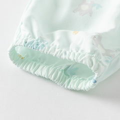 Dave&Bella Toddler Boys Summer Blue/Apricot Print Long Loose Pants
