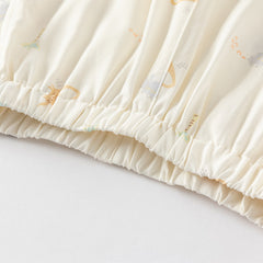 Dave&Bella Toddler Boys Summer Blue/Apricot Print Long Loose Pants