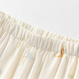 Dave&Bella Toddler Boys Summer Blue/Apricot Print Long Loose Pants