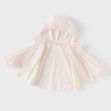 Dave&Bella Toddler Girls Summer Cute Pink Hooded Lightweight Outdoor Sunscreen Jackets