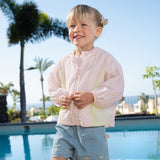 Dave&Bella Toddler Girls Summer Cute Pink Hooded Lightweight Outdoor Sunscreen Jackets