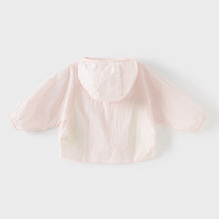 Dave&Bella Toddler Girls Summer Cute Pink Hooded Lightweight Outdoor Sunscreen Jackets