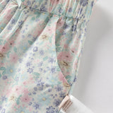 Dave&Bella Toddler Girls Summer Sweet Floral Print Mosquito-Proof Loose Pants