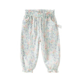 Dave&Bella Toddler Girls Summer Sweet Floral Print Mosquito-Proof Loose Pants
