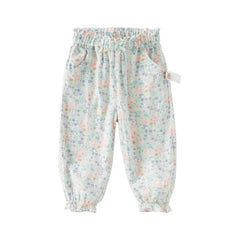 Dave&Bella Toddler Girls Summer Sweet Floral Print Mosquito-Proof Loose Pants