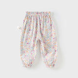 Dave&Bella Toddler Girls Summer Sweet Floral Print Mosquito-Proof Loose Pants
