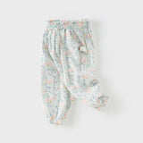 Dave&Bella Toddler Girls Summer Sweet Floral Print Mosquito-Proof Loose Pants