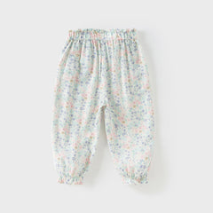 Dave&Bella Toddler Girls Summer Sweet Floral Print Mosquito-Proof Loose Pants