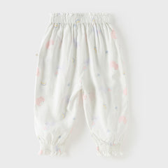 Dave&Bella Toddler Girls Summer Cute Print Anti-mosquito Jogger Pants