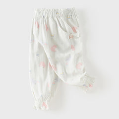 Dave&Bella Toddler Girls Summer Cute Print Anti-mosquito Jogger Pants