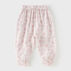 Dave&Bella Toddler Girls Summer Cute Print Anti-mosquito Jogger Pants