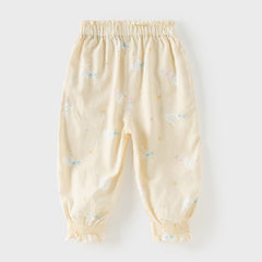 Dave&Bella Toddler Girls Summer Cute Print Anti-mosquito Jogger Pants