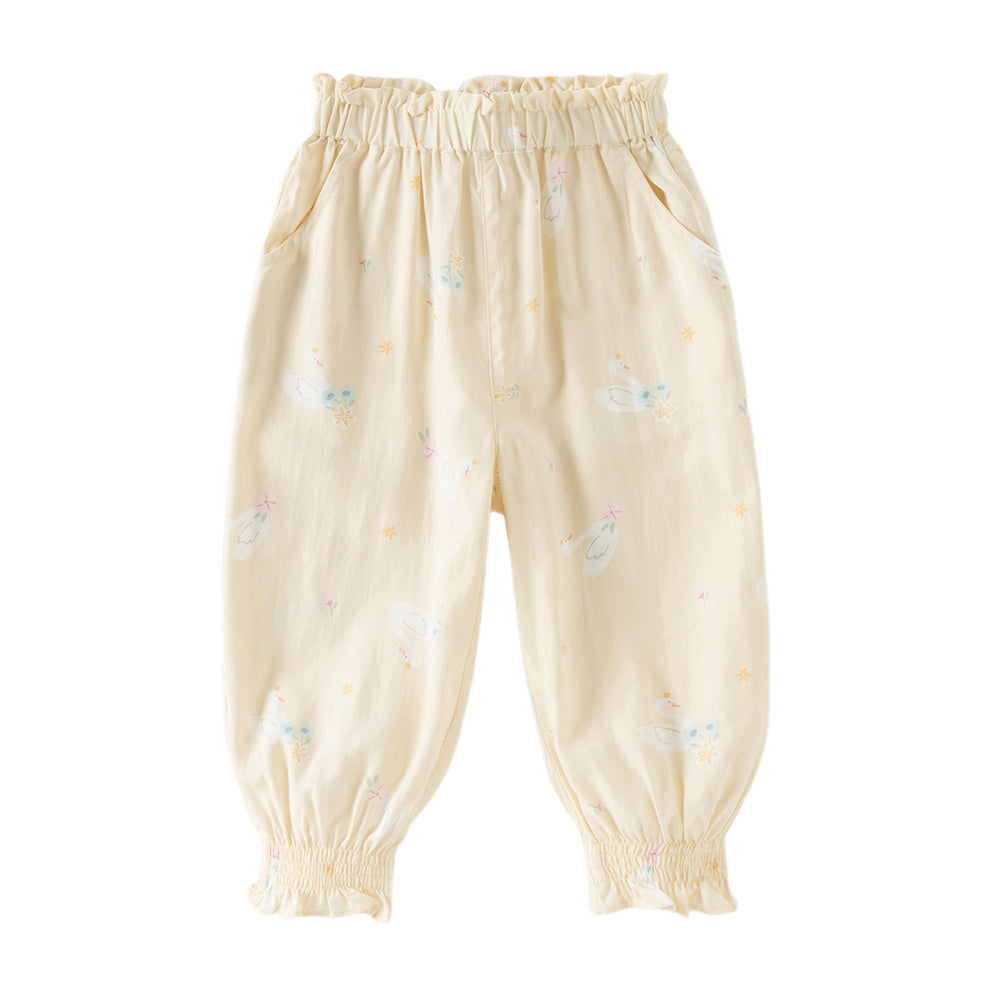 Dave&Bella Toddler Girls Summer Cute Print Anti-mosquito Jogger Pants