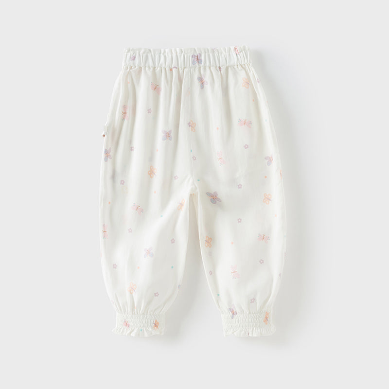 Dave&Bella Toddler Girls Summer Cute Print Anti-mosquito Jogger Pants