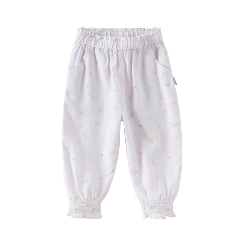 Dave&Bella Toddler Girls Summer Cute Print Anti-mosquito Jogger Pants