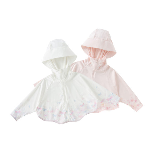 Dave&Bella  Girls Summer Hooded Long Sleeve Printed Sun Protector Top