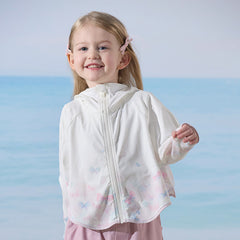 Dave&Bella Toddler Girls Summer Hooded Long Sleeve Printed Sun Protector Coats