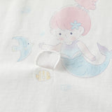 Dave&Bella Toddler Girls Summer White Cute Mermaid Print Pure Cotton T-shirt Tops