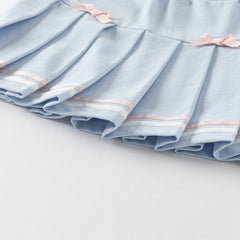 Dave&Bella Girls Summer Blue Shirt Skirt two-piece Toddller Set