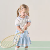 Dave&Bella Toddler Girls Summer Blue Polos Skirt Sets