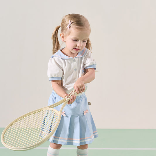 Dave&Bella Girls Summer Blue Shirt Skirt two-piece Toddller Set