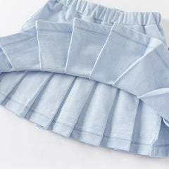 Dave&Bella Girls Summer Blue Shirt Skirt two-piece Toddller Set