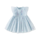 Dave&Bella Girls Summer Blue Mesh Sleeveless Party Dress