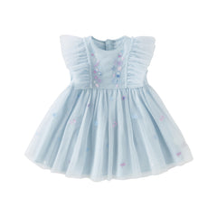 Dave&Bella Girls Summer Blue Mesh Sleeveless Party Dress