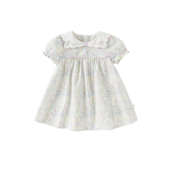 Dave&Bella Girls Summer Cotton Doll Collar Floral Dress