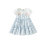 Dave&Bella Toddler Girls Summer Cute Cotton Blue White Plaid Preppy Dress
