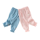 Dave&Bella Toddler Girls Summer Fruit Embroidery Drawstring Pants