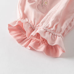 Dave&Bella Girls Summer Fruit Embroidery Drawstring Pants
