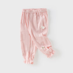 Dave&Bella Girls Summer Fruit Embroidery Drawstring Pants