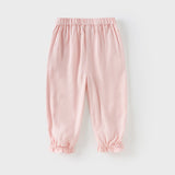 Dave&Bella Toddler Girls Summer Fruit Embroidery Drawstring Pants