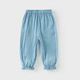 Dave&Bella Toddler Girls Summer Fruit Embroidery Drawstring Pants