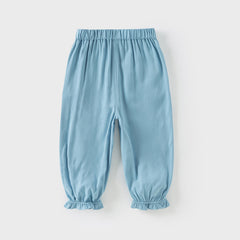 Dave&Bella Girls Summer Fruit Embroidery Drawstring Pants