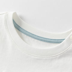 Dave&Bella Toddler Boys Summer Comfortable White Crocodile Cotton T-shirt Tops