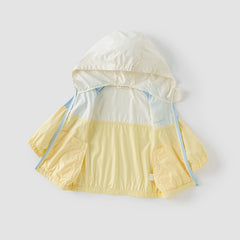 Dave&Bella Kids Boys Summer Yellow Outdoor UV-protection Lightweight Hooded Jackets