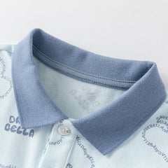 Dave&Bella Boys Summer Cotton Blue T-shirt Short Pant Set
