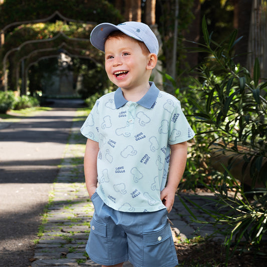 Dave&Bella Boys Summer Cotton Blue T-shirt Short Pant Set