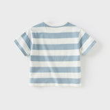 Dave&Bella Toddler Boys/Girls Summer Playful Striped Breathable Classic T-shirts Tops