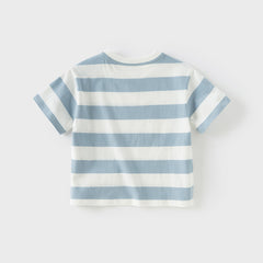 Dave&Bella Toddler Boys/Girls Summer Playful Striped Breathable Classic T-shirts Tops