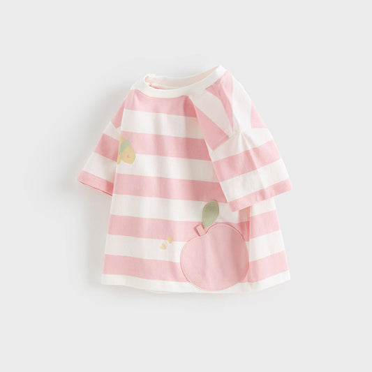 Dave&Bella Toddler Boys/Girls Summer Playful Striped Breathable Classic T-shirts Tops