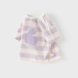 Dave&Bella Toddler Boys/Girls Summer Playful Striped Breathable Classic T-shirts Tops