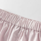 Dave&Bella Toddler Girls Summer Grey Purple/Apricot Loose Straight-leg Pants