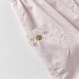 Dave&Bella Toddler Girls Summer Grey Purple/Apricot Loose Straight-leg Pants