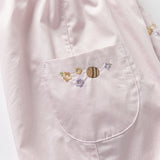 Dave&Bella Toddler Girls Summer Grey Purple/Apricot Loose Straight-leg Pants