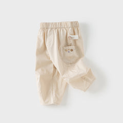 Dave&Bella Toddler Girls Summer Grey Purple/Apricot Loose Straight-leg Pants